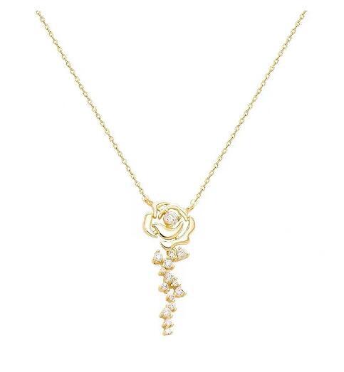 Women's necklace with delicate rose pendant and sparkling accents Nin Boutique