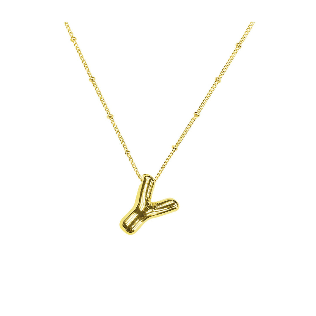 Women's necklace with a curved minimalist pendant and high-quality link chain Nin Boutique