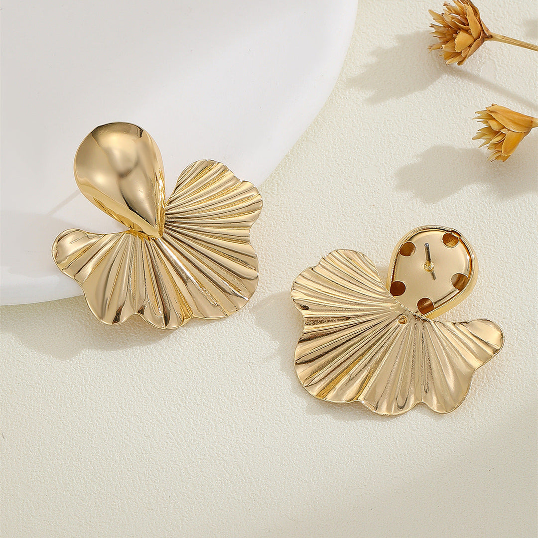 Women's earrings in modern ginkgo leaf design Nin Boutique