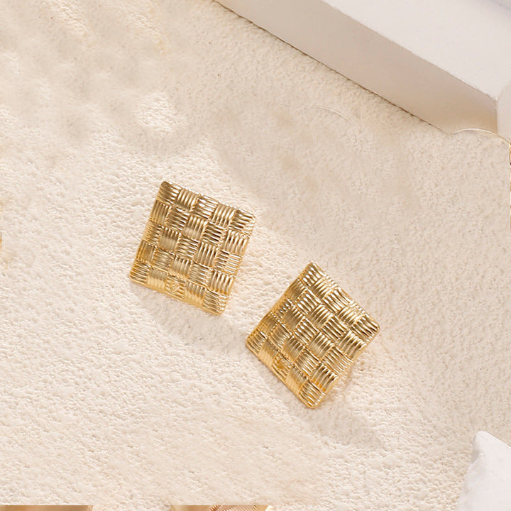 Women Earrings with textured, square design Nin Boutique