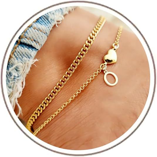 Ladies ankle bracelet with heart-shaped and initialized charm Nin Boutique