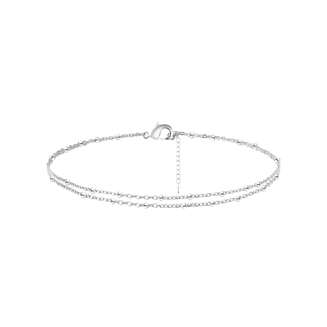 Women's ankle bracelet with elegant link structure and fine crystal accents Nin Boutique