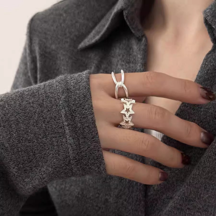 Women's Ring with Sparkling Star Pattern Nin Boutique