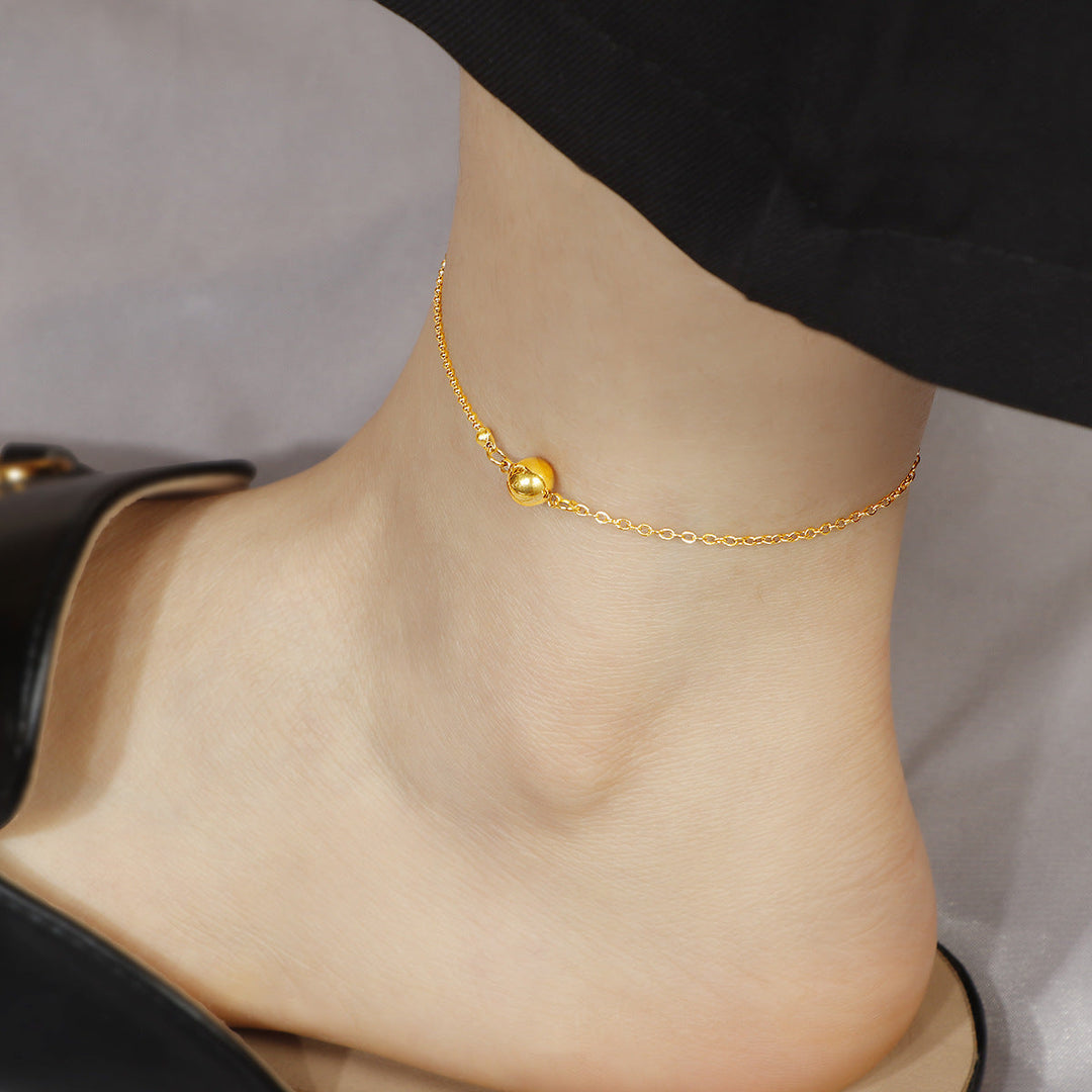 Women's filigree ankle bracelet with elegant pearl pendant Nin Boutique