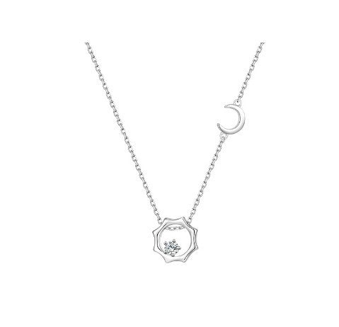 Women's necklace with delicate moon and flower pendant Nin Boutique