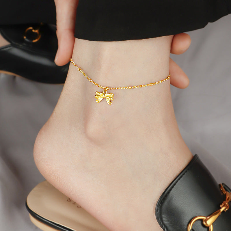 Ladies ankle bracelet with elegant bow pendant Nin Boutique