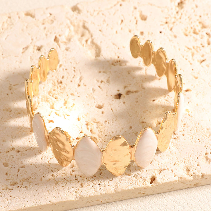 Women's Open Bangle made of fine metal with elegant motif Nin Boutique
