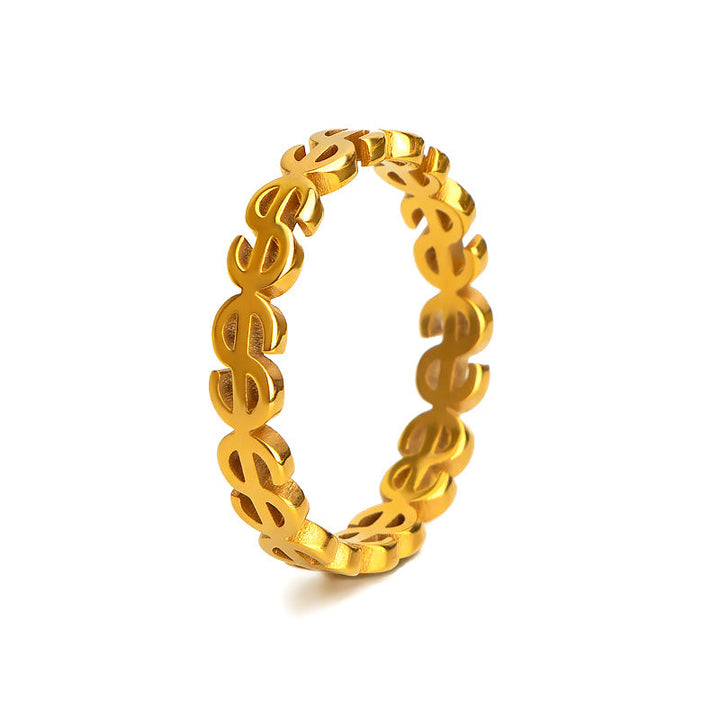 Women's Ring with Modern Dollar Sign Design Nin Boutique