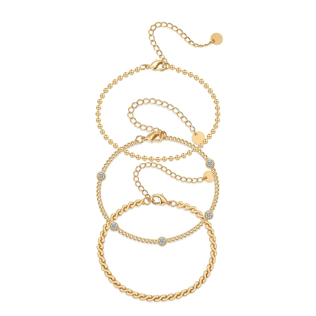 Women's anklet set with elegant zirconia accents Nin Boutique