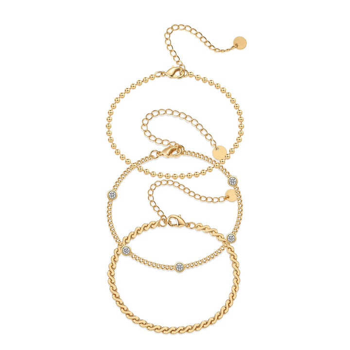 Women's anklet set with elegant zirconia accents Nin Boutique
