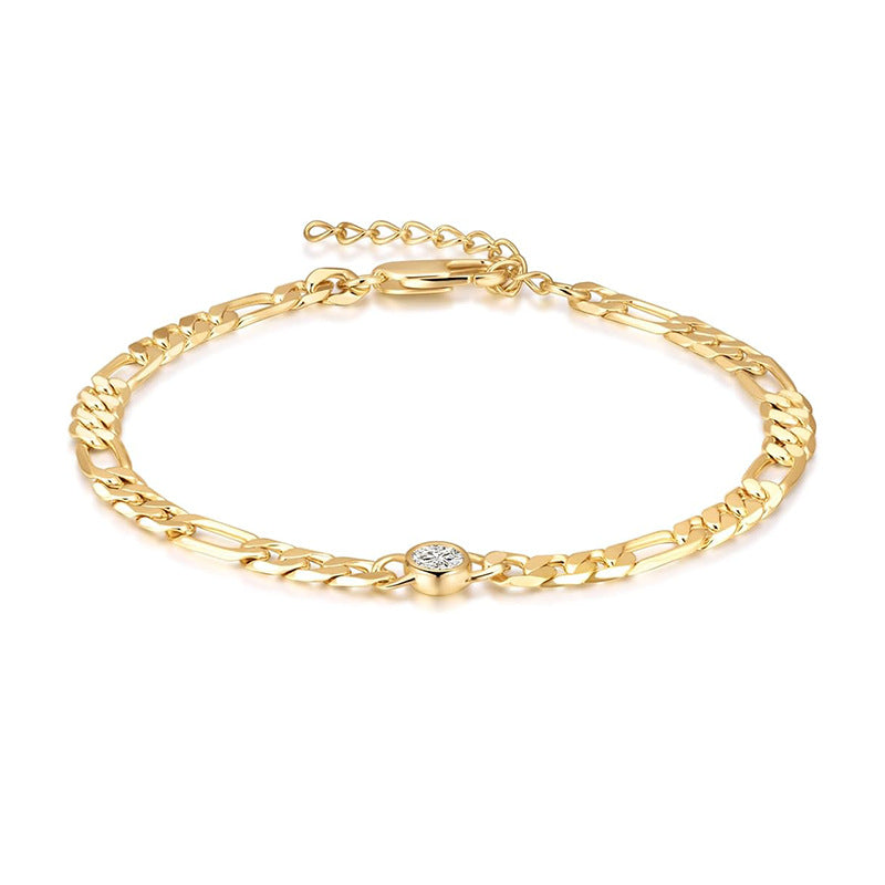 Ladies ankle bracelet with elegant zirconia accents Nin Boutique
