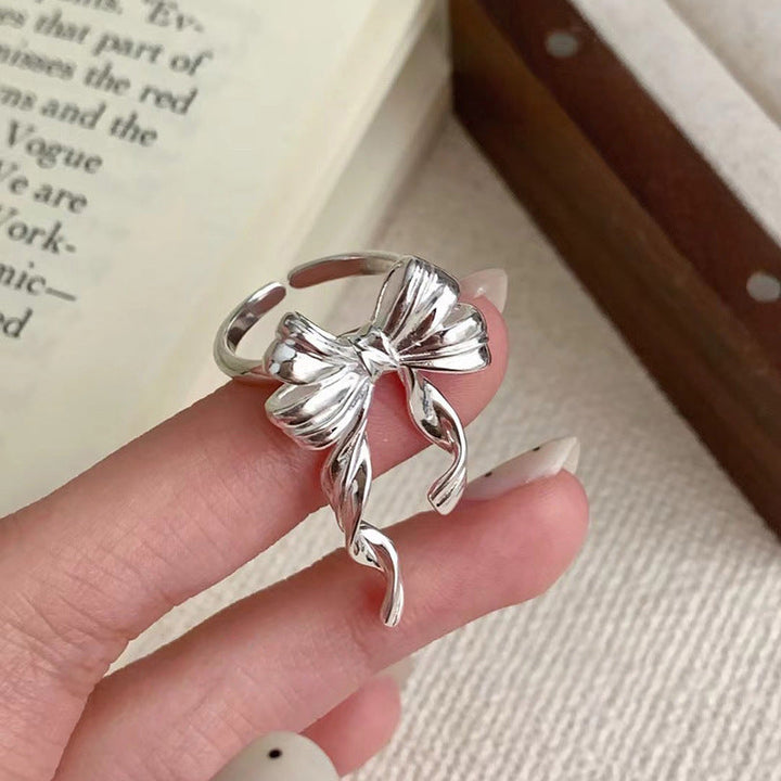 Women Open Ring with Artistic Bow Motif Nin Boutique