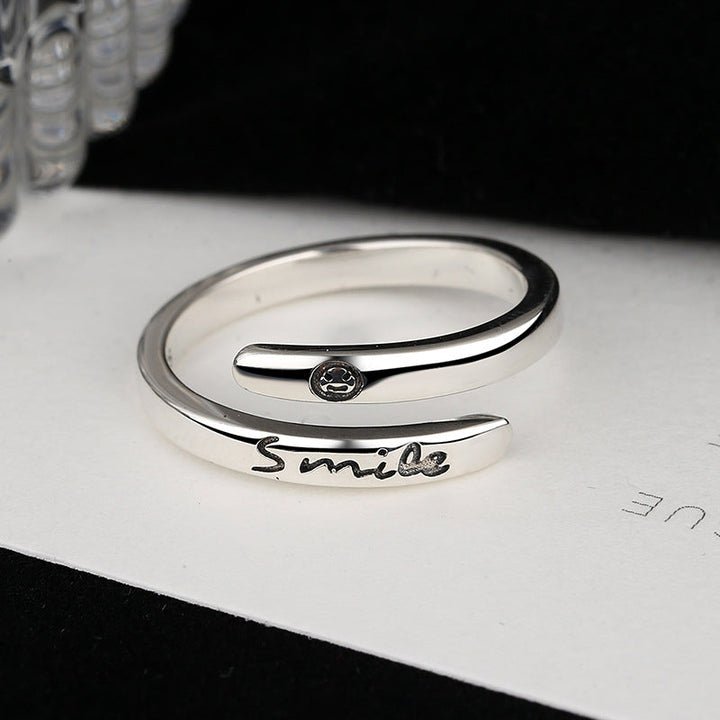 Ladies ring with modern inscription and delicate structure Nin Boutique