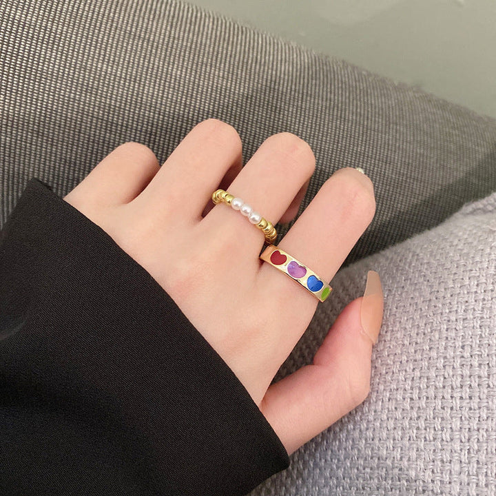 Women's Ring with Colorful Heart Design Nin Boutique