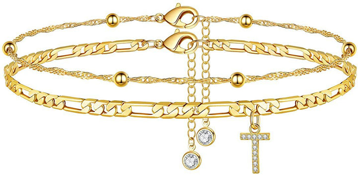 Women’s anklet with personalized pendant and sparkling zirconia elements Nin Boutique