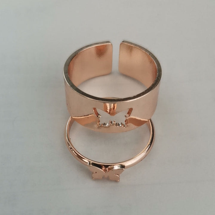 Ladies Ring Set with delicate butterfly motifs and elegant design Nin Boutique