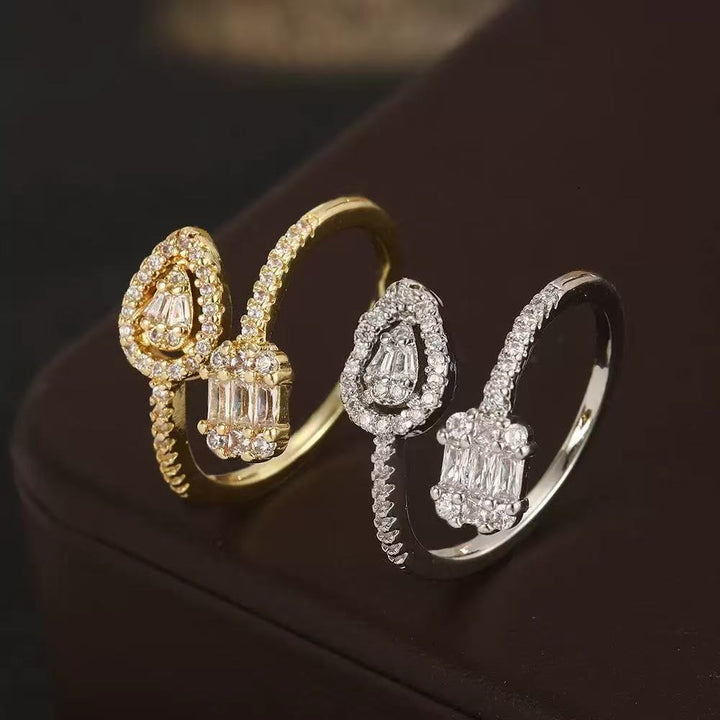 Women's elegant ring with sparkling zirconia and double-set design Nin Boutique
