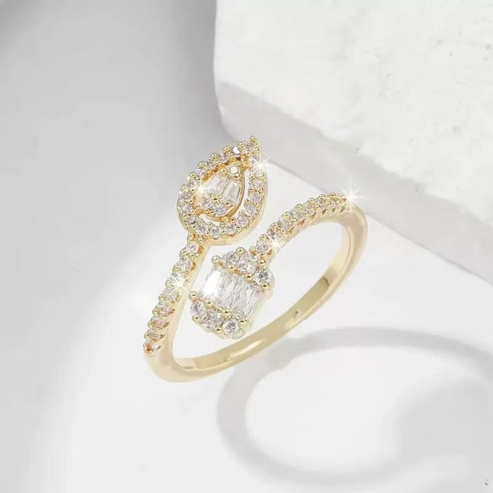 Women's elegant ring with sparkling zirconia and double-set design Nin Boutique
