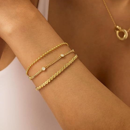 Women's anklet set with elegant zirconia accents Nin Boutique