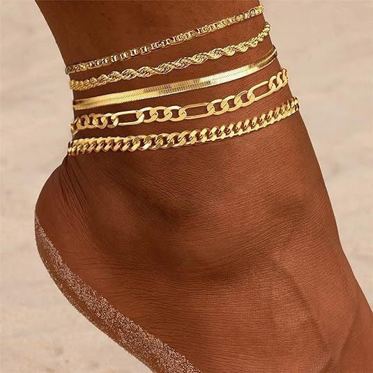 Women's multilayer ankle bracelet made of high-quality stainless steel Nin Boutique