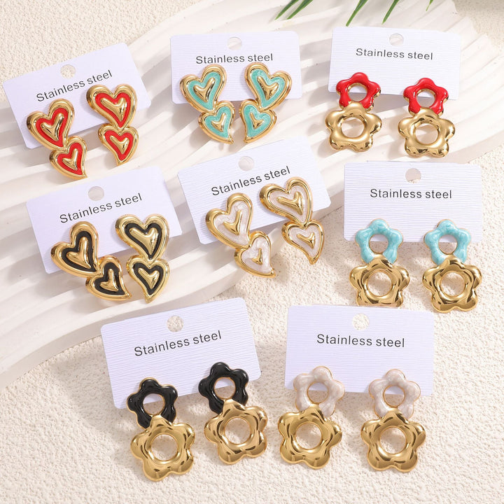 Ladies earrings in playful heart design Nin Boutique