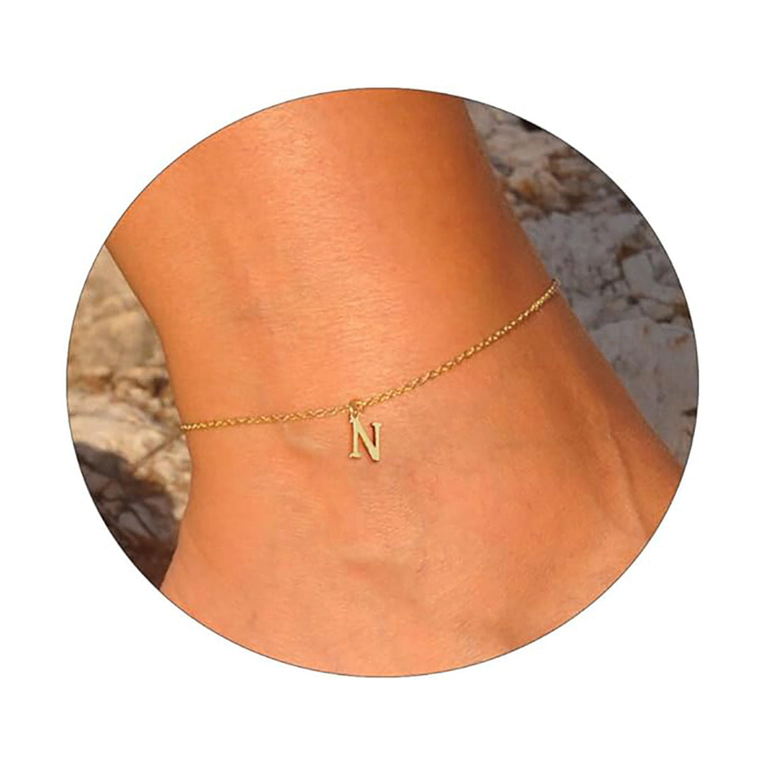Women's ankle bracelet with personalized initial Nin Boutique
