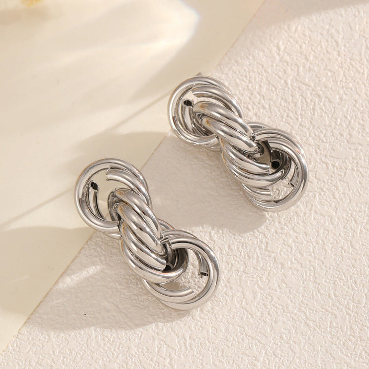 Ladies' earrings with contemporary knot design Nin Boutique