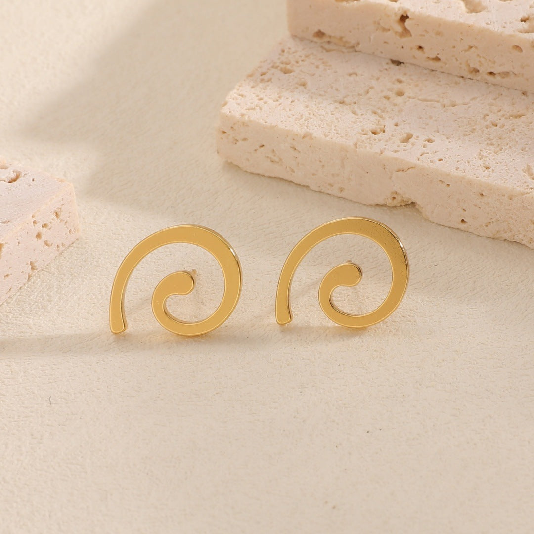 Ladies earrings with modern spiral pattern Nin Boutique