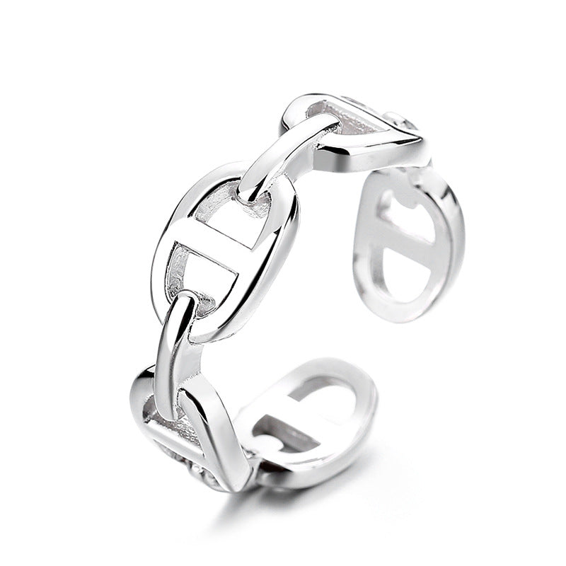 Women's ring with modern chain design and high-quality gold surface Nin Boutique