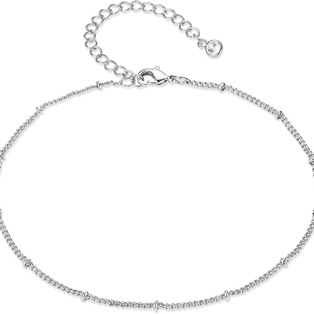 Women ankle bracelet with delicate link design and sparkling details Nin Boutique