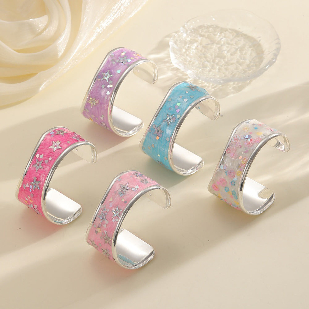 Women's Open Bracelet with Sparkling Star Motif Nin Boutique