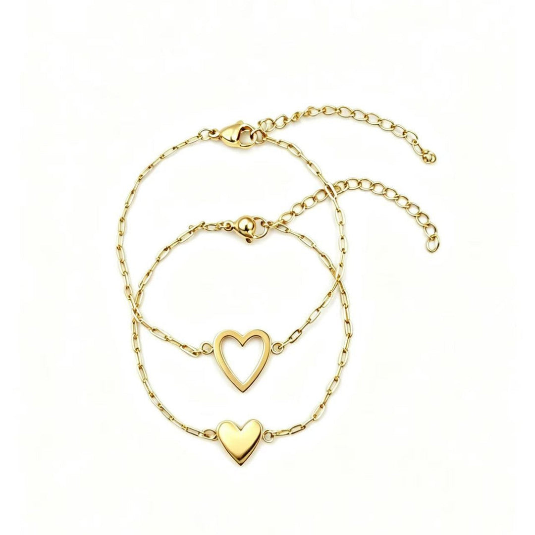 Women's anklet with romantic heart pendant made of high-quality stainless steel Nin Boutique