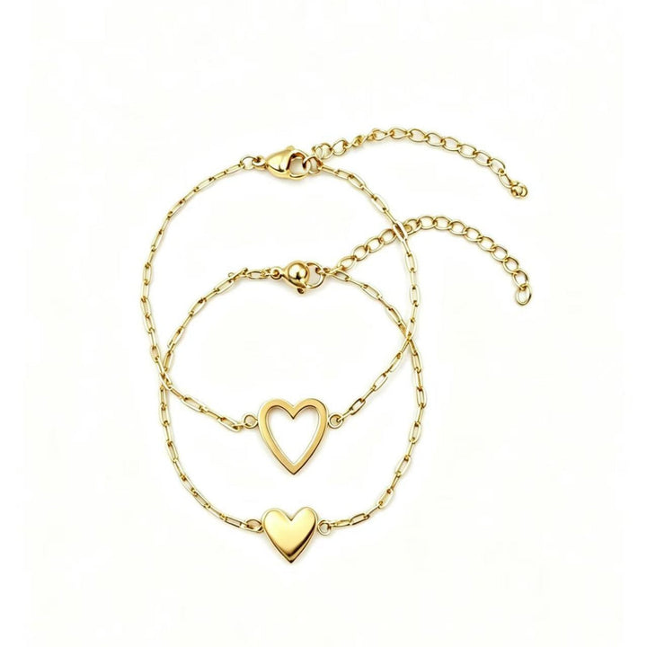 Women's anklet with romantic heart pendant made of high-quality stainless steel Nin Boutique