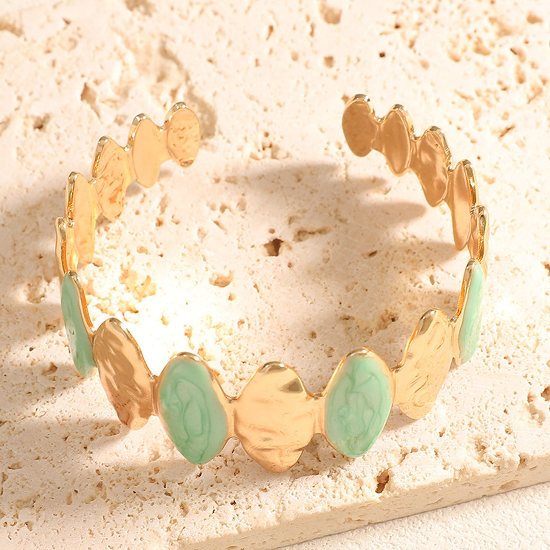 Women's Open Bangle made of fine metal with elegant motif Nin Boutique