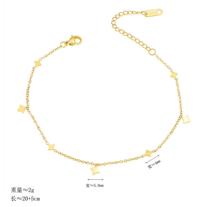 Ladies ankle bracelet with sparkling geometric elements Nin Boutique