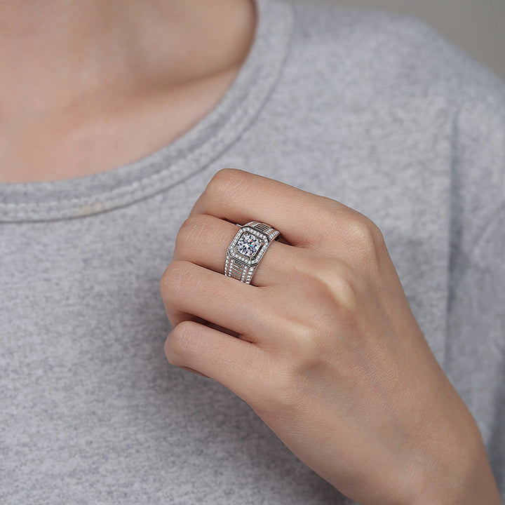 Women's ring with radiant diamond cocktail design by Nin Boutique