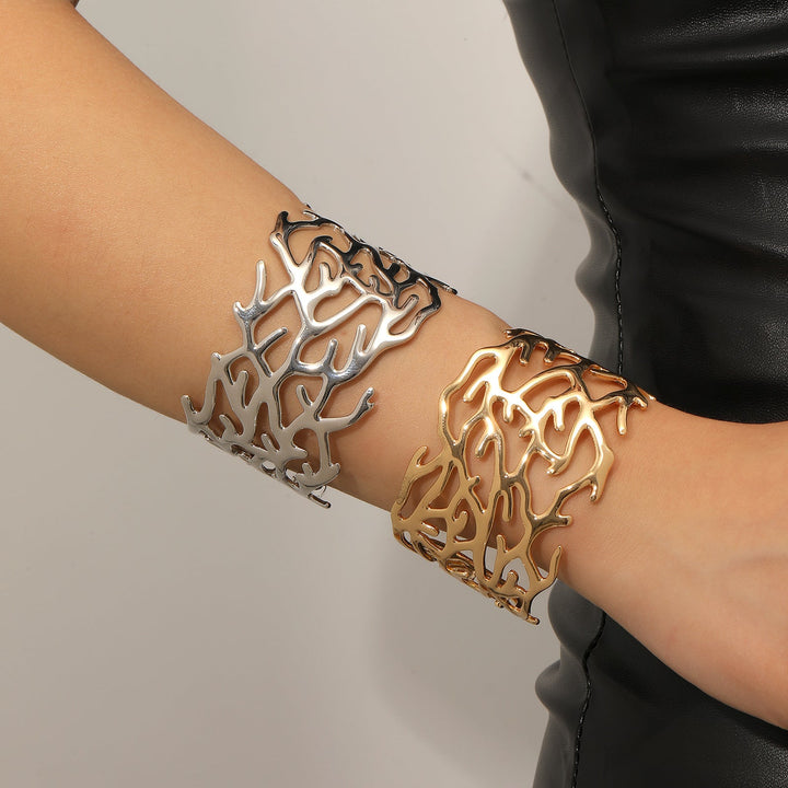 Women Open Bangle in Elegant Coral Design Nin Boutique