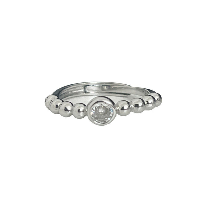 Women's ring with sparkling zircon and ball design Nin Boutique