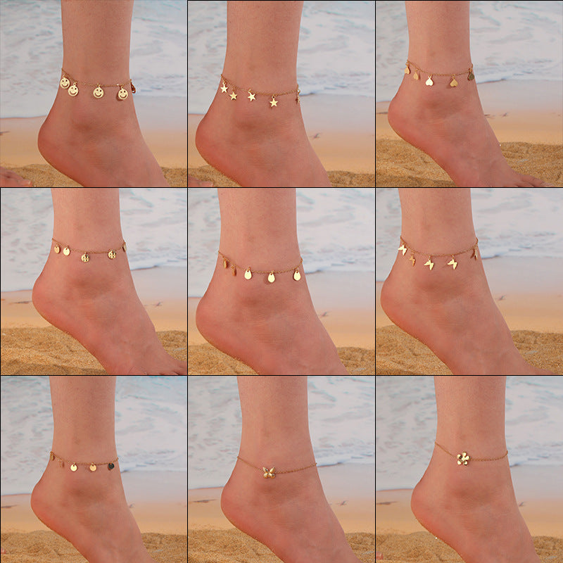 Women's anklet with delicate heart pendant Nin Boutique