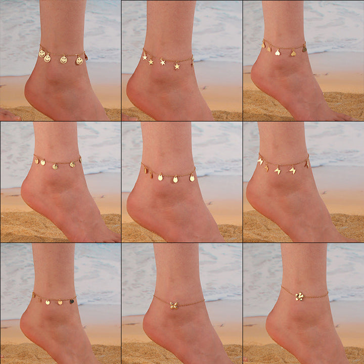 Women's anklet with delicate heart pendant Nin Boutique
