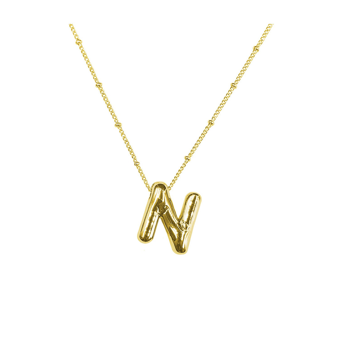 Women's necklace with a curved minimalist pendant and high-quality link chain Nin Boutique