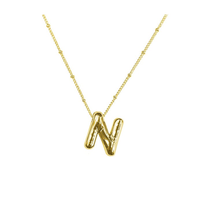 Women's necklace with a curved minimalist pendant and high-quality link chain Nin Boutique