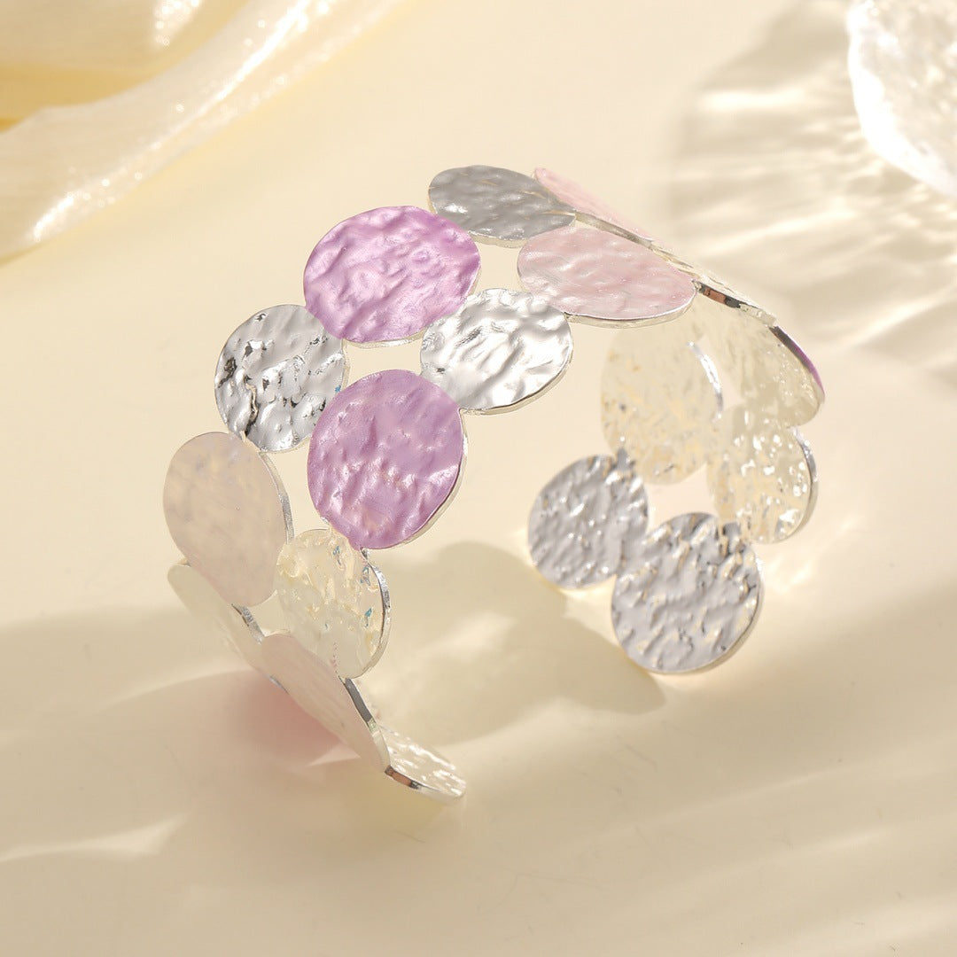Women Open Bangle with Artistic Circle Design Nin Boutique