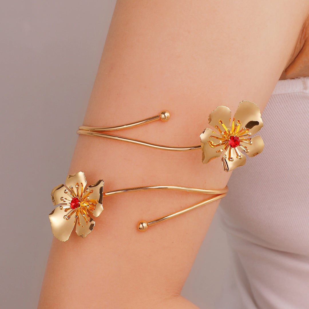 Women Open Cuff with Floral Accents Nin Boutique