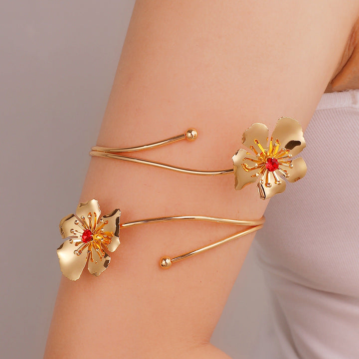 Women Open Cuff with Floral Accents Nin Boutique