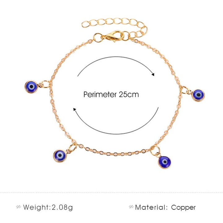 Women's ankle bracelet with protective eye charms Nin Boutique
