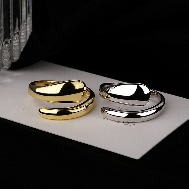 Women's open ring with modern wave design Nin Boutique