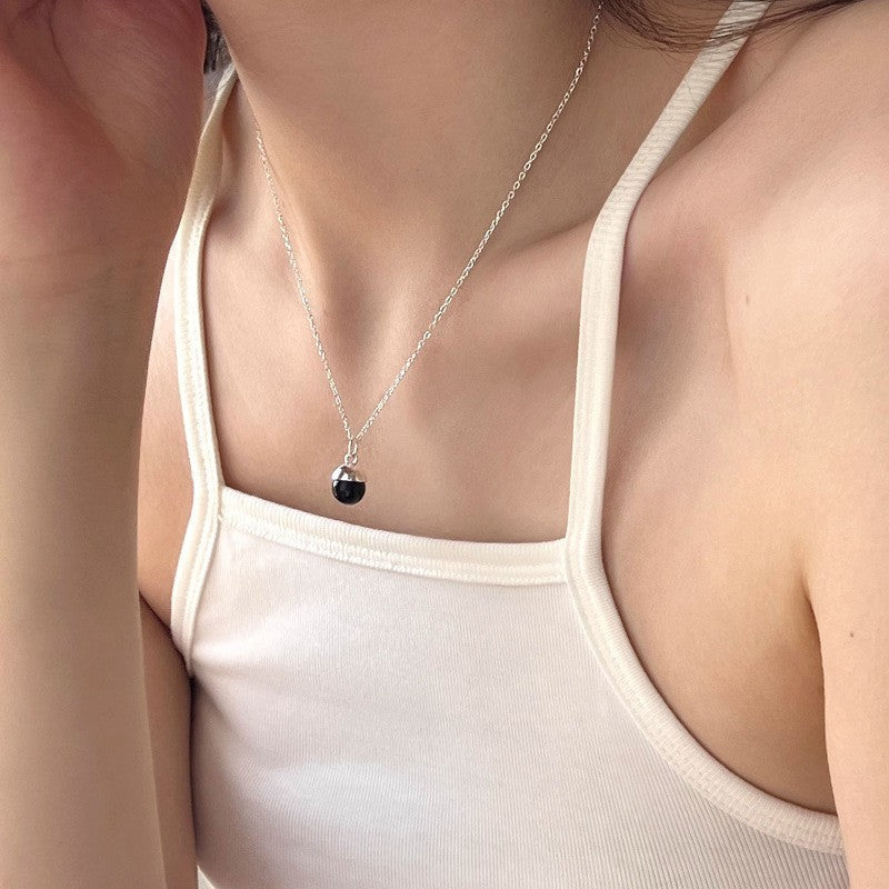 Women’s necklace with stylish half-sphere pendant made of stainless steel Nin Boutique