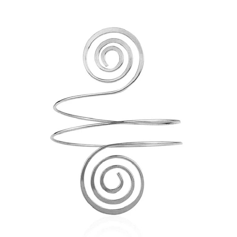 Women's Open Bangle in Artistic Spiral Pattern Nin Boutique