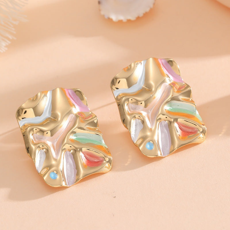 Women's earrings with modern, textured design Nin Boutique